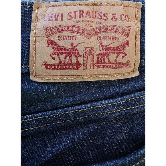 Levis Size 27 X 32 Womens 712 Slim Blue Denim Logo Tag 5 Pocket Jeans - Picture 3 of 6